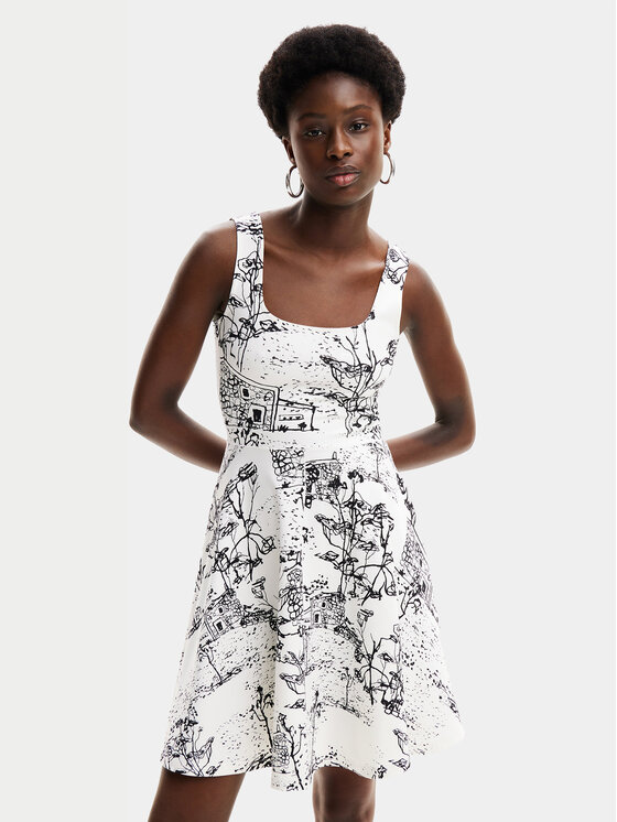 Desigual Desigual Літня сукня Tually 24SWVK09 Білий Regular Fit