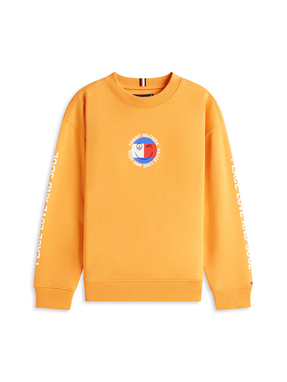 Tommy Hilfiger Tommy Hilfiger Mikina Smiley Flag KB0KB10258 Oranžová Regular Fit