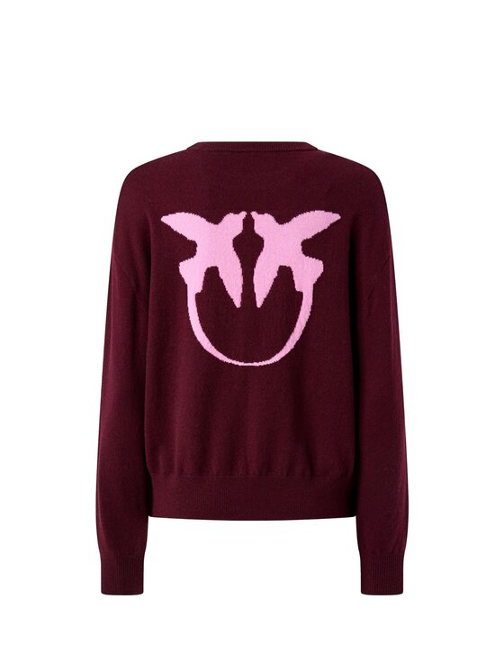 PINKO PINKO Πουλόβερ Martinica maglia blend con logo Μπορντό Regular Fit