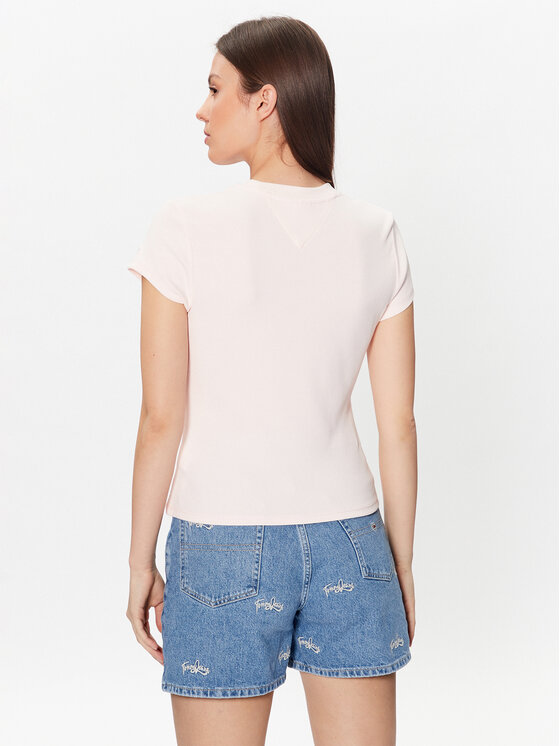 Tommy Jeans Tommy Jeans T-shirt Baby Mirror DW0DW16289 Ružičasta Regular Fit