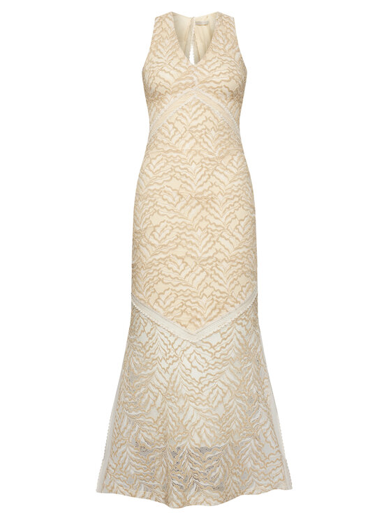 Guess Guess Kokteilinė suknelė W5GT37 KCS90 Smėlio Slim Fit