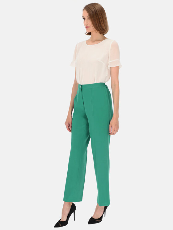 Potis & Verso Potis & Verso Spodnie damskie Gustawa Zielony Slim Fit