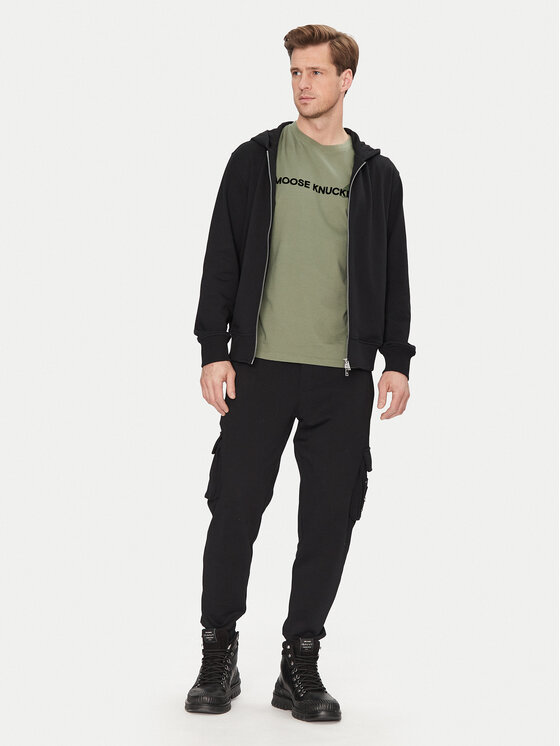 Moose Knuckles Moose Knuckles Majica dugih rukava Hartsfield M14MS609 Crna Regular Fit
