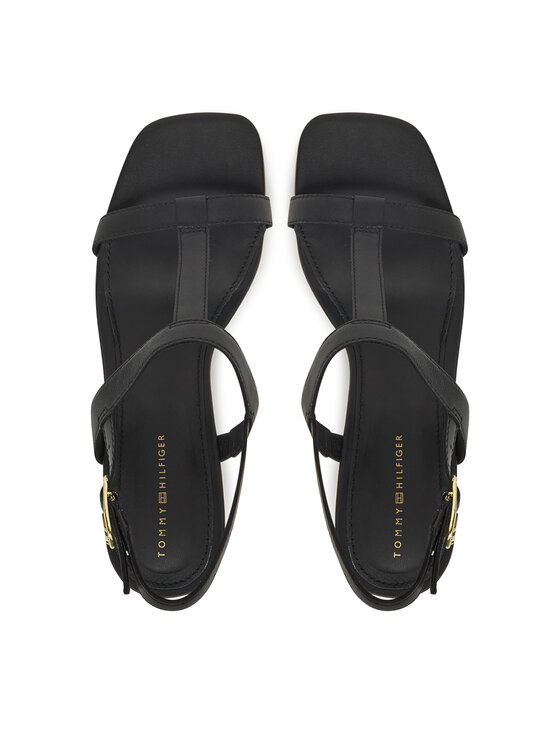 Tommy Hilfiger Tommy Hilfiger Sandale Leather Block Heel Sandal FW0FW08532 Crna
