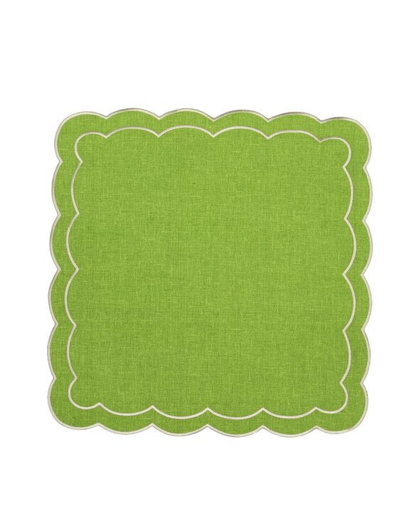 Roseberry Home Roseberry Home Serwetki haftowane Lime Petali Zielony