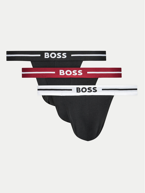 Boss 3 pāru Jock Strap īso slip apakšbikšu komplekts 50517823 Melns