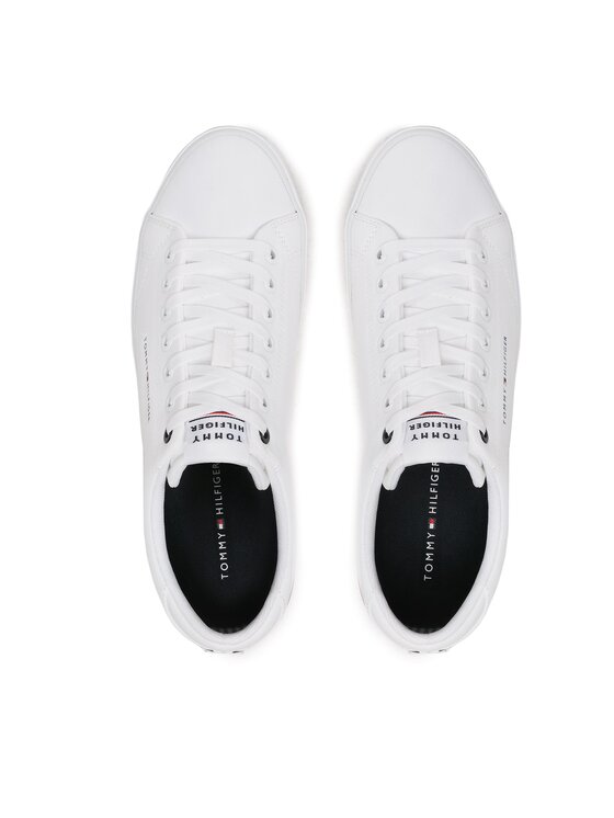 Tommy Hilfiger Tommy Hilfiger Laisvalaikio batai Th Hi Vulc Core Low Stripes FM0FM04735 Balta