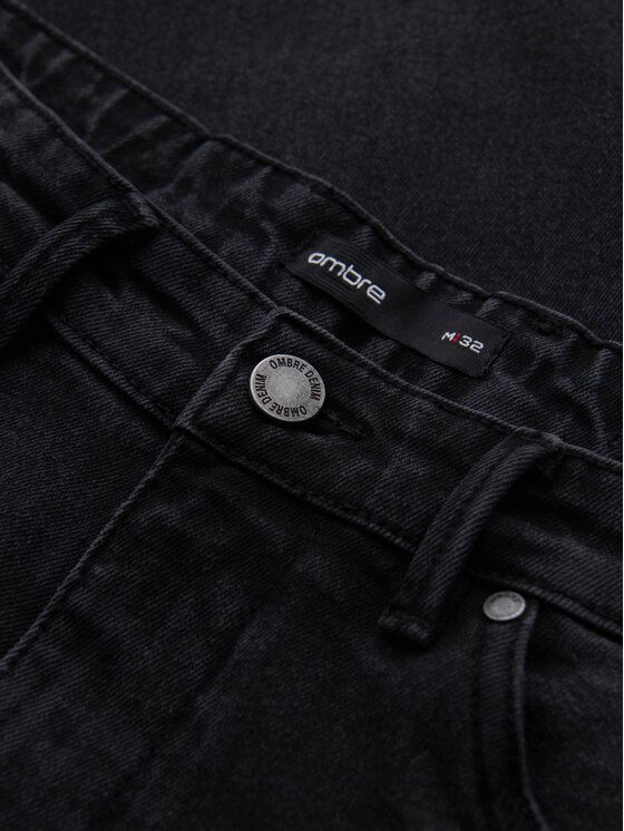 Ombre Ombre Jeansy OM-PADJ-0265 Czarny Jogger Fit