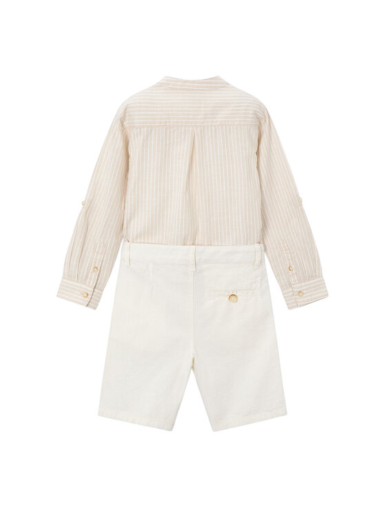 Mayoral Mayoral Completo camicia e pantaloncini 3216 Écru Regular Fit