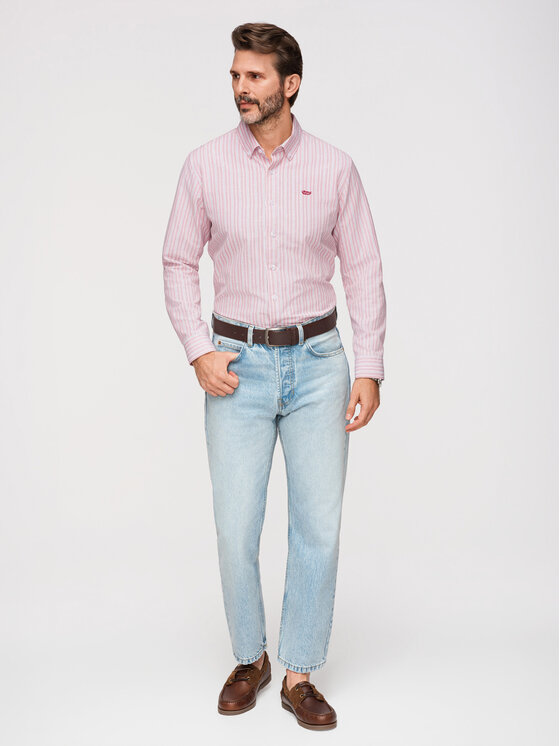 Ombre Ombre Koszula K703 Różowy Regular Fit