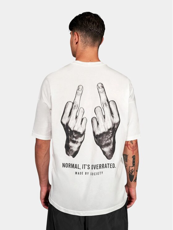 MADE BY SOCIETY MADE BY SOCIETY T-Shirt Unruly - T18003 Biały Basic Fit
