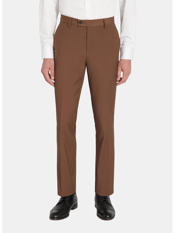 Pako Lorente Pako Lorente Spodnie garniturowe P25WF-6G-003 Brązowy Slim Fit