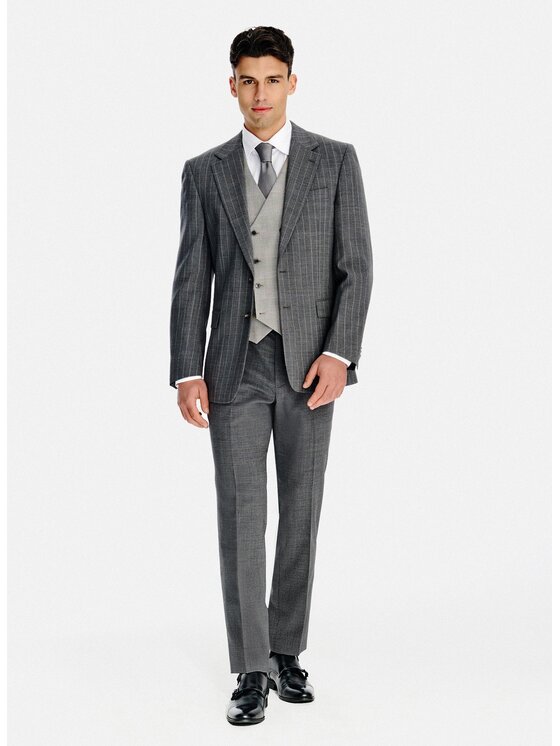 Pako Lorente Pako Lorente Spodnie garniturowe P26SP-6G-025 Szary Slim Fit