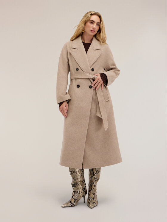 Motivi Motivi Cappotto invernale 0017W000144N002 Crema Over Fit