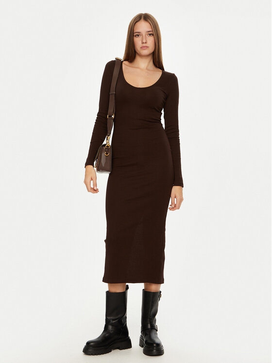 Brave Soul Brave Soul Vsakodnevna obleka LDRJ-624HOLLY Rjava Regular Fit