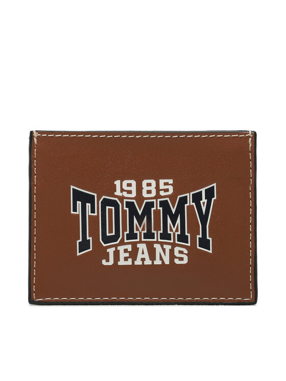Etui pentru carduri Tommy Jeans Tjm Leather Cc Holder AM0AM11427 Maro