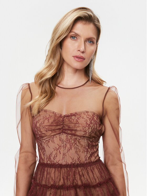 TWINSET TWINSET Kokteilinė suknelė 232TT2071 Vyšninė Regular Fit