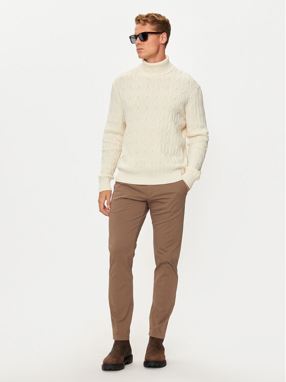 United Colors Of Benetton United Colors Of Benetton Krekls ar augstu apkakli 1344U201P Écru Regular Fit