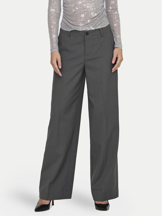 ONLY ONLY Kalhoty z materiálu Lalana 15334247 Šedá Wide Leg