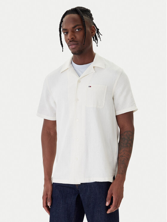 Tommy Jeans Cămașă DM0DM23058 Écru Regular Fit