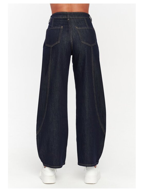 Makadamia Makadamia Jeansy C78 Granatowy Baggy Fit