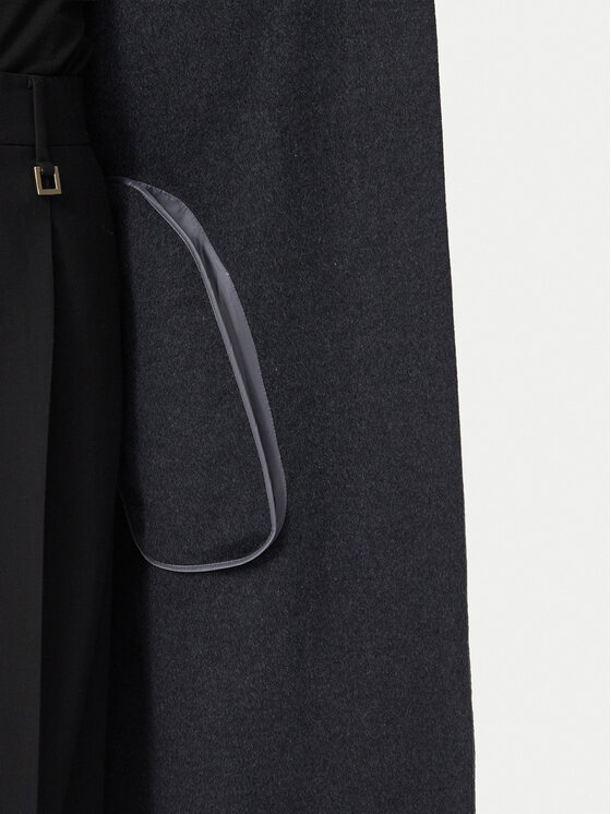 Calvin Klein Calvin Klein Płaszcz wełniany Long LV044H538G Szary Regular Fit