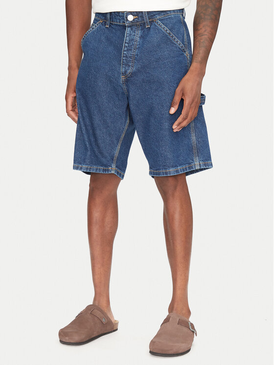 Jack & Jones Jack & Jones Pantaloni scurți de blugi Alex 12273238 Bleumarin Baggy Fit
