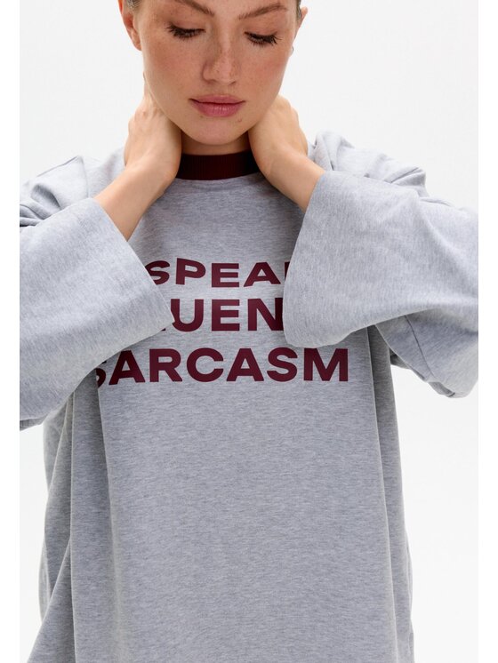 Mirons Mirons Longsleeve Print Szary jasny Regular Fit