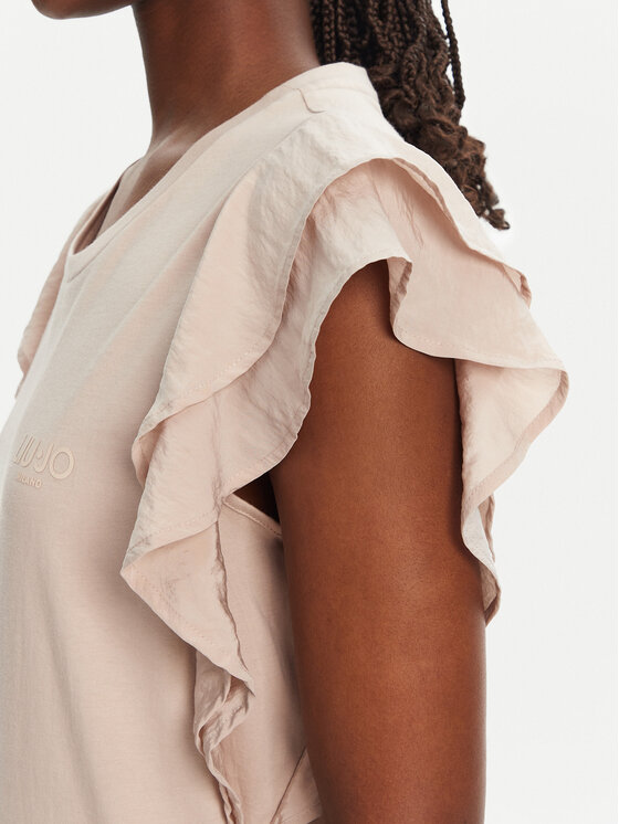 Liu Jo Sport Liu Jo Sport T-särk TA5178 J5904 Beež Regular Fit