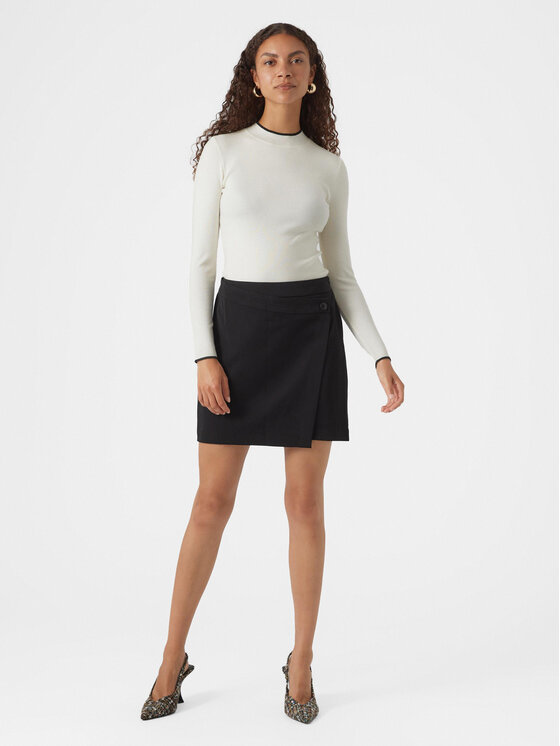 Vero Moda Vero Moda Džemper Flouncy 10299604 Écru Slim Fit