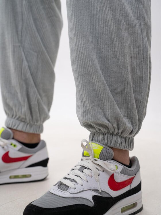 Jigga Wear Jigga Wear Spodnie materiałowe Spodnie Sztruksowe Męskie Szare Jigga Wear Cord XXL Szary Loose Fit