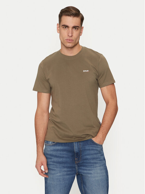 SCHOTT N.Y.C. SCHOTT N.Y.C. T-shirt TSCLAWS1 Kaki Regular Fit