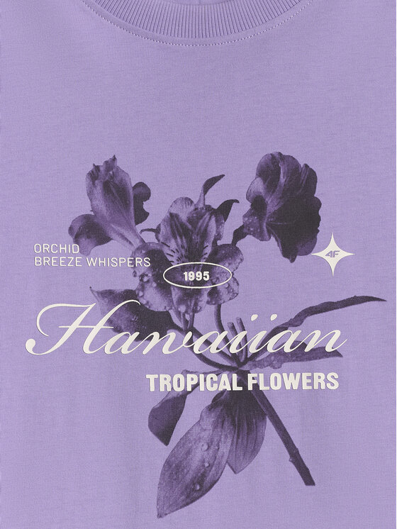 4F 4F T-Shirt TROPIC ORCHID Fioletowy jasny Regular Fit