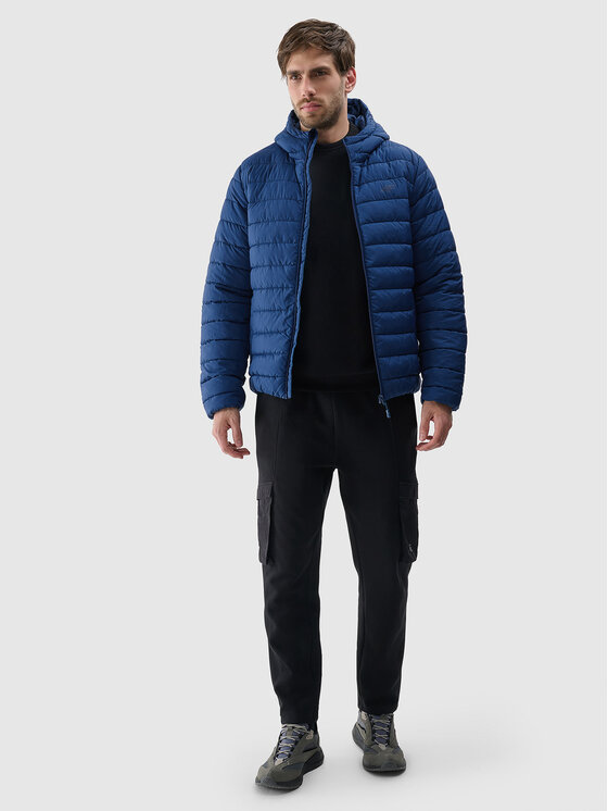 4F 4F Kurtka puchowa BASIC+ Turkusowy Regular Fit