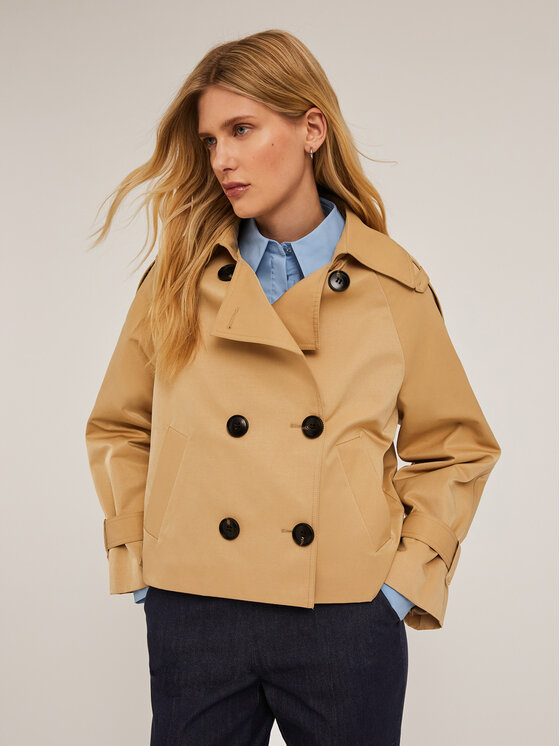 Motivi Motivi Cappotto R239W000137N002 Écru Regular Fit