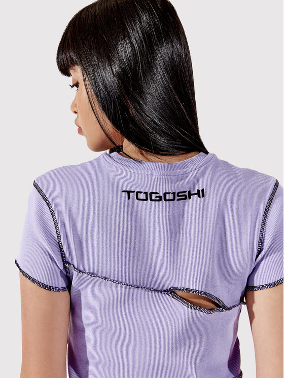 Togoshi Togoshi Tričko TG22-TSD002 Fialová Slim Fit