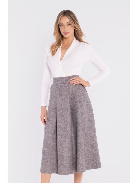 Stylove Stylove Gonna midi S430 Grigio A-Line Fit