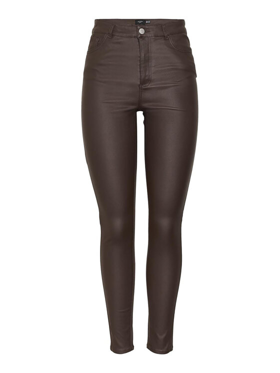Vero Moda Curve Hlače iz tkanine Sophia 10281185 Rjava Skinny Fit
