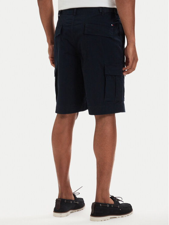 Tommy Hilfiger Tommy Hilfiger Kratke hlače iz tkanine Twill Cargo MW0MW42350 Mornarsko modra Relaxed Fit