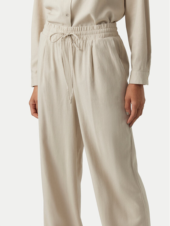 Vero Moda Vero Moda Bavlnené nohavice Jesmilo 10287363 Svetlo béžová Regular Fit