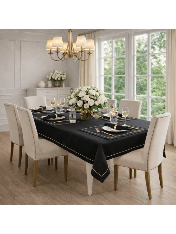 Roseberry Home Roseberry Home Obrus Royal Black Goldenline Czarny