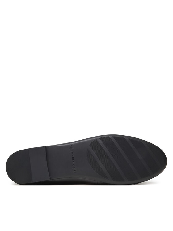 Tommy Hilfiger Tommy Hilfiger Балеринки Toe Cap Leather Ballerina FW0FW08759 Черен
