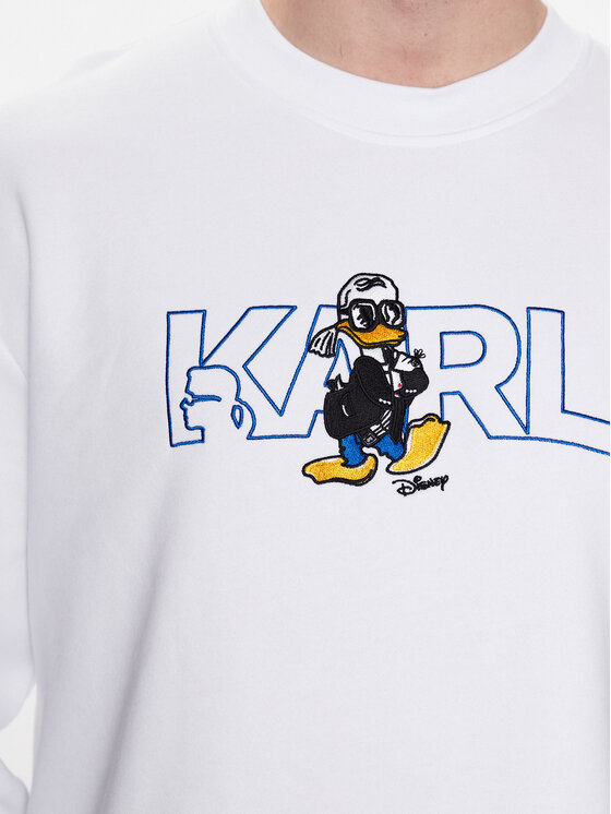 KARL LAGERFELD KARL LAGERFELD Džemperis ar kapuci DISNEY Logo 705098 532930 Balts Regular Fit