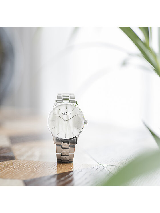 Obaku Obaku Zegarek V247LXCWSC Srebrny