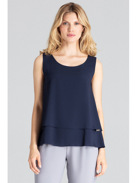FIGL FIGL Blúzka M679 Tmavomodrá Regular Fit