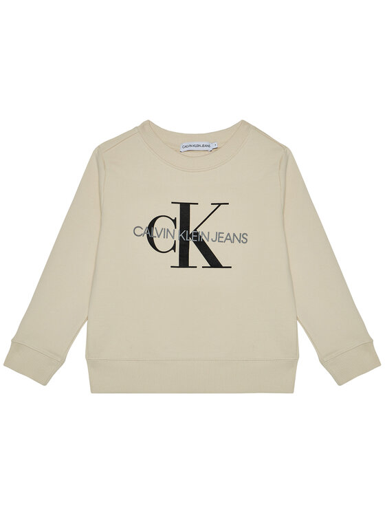 Calvin Klein Jeans Felpa Unisex Monogram Logo IU0IU00069 Beige Regular Fit  • Modivo.it