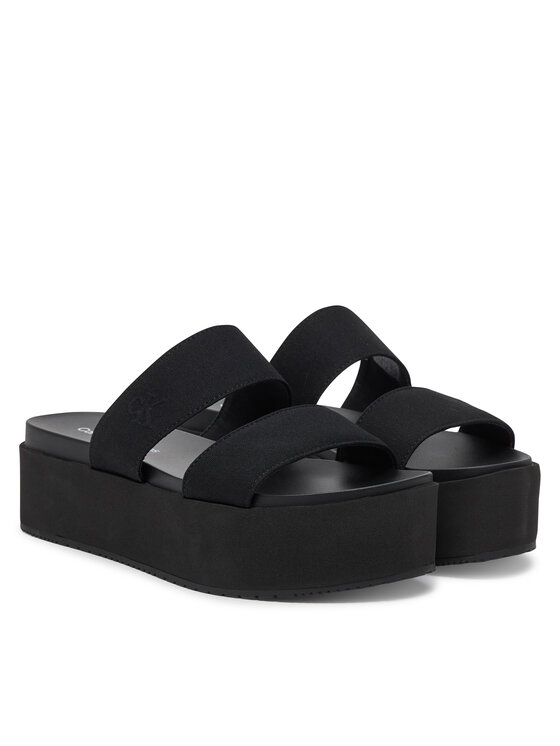 Calvin Klein Jeans Calvin Klein Jeans Papucs Flatform Sandal Webbing In YW0YW01789 Fekete