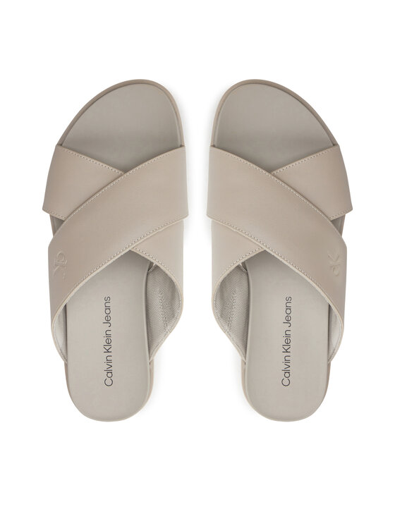 Calvin Klein Jeans Calvin Klein Jeans Klapki Flatform Cross Mg Uc YW0YW01349 Beżowy