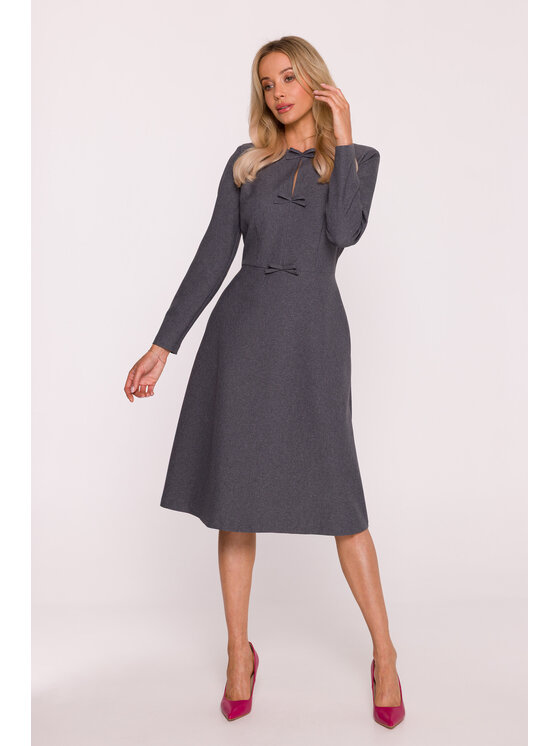 Stylove Stylove Sukienka codzienna S413 Szary A-Line Fit