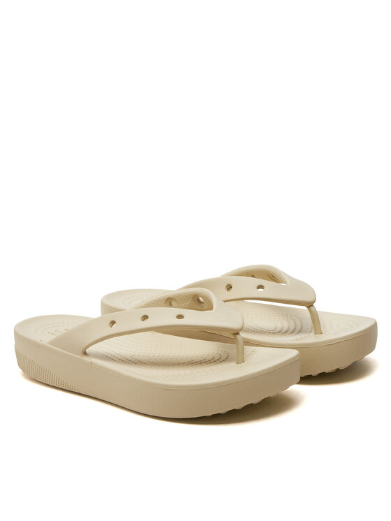 Crocs Crocs В'єтнамки Classic Platform Flip W 207714 Бежевий